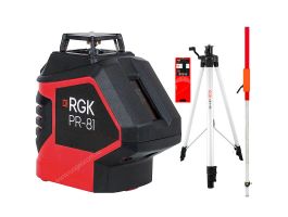 Комплект: лазерный уровень RGK PR-81 + штатив RGK LET-170, приемник RGK LD-9, рейка RGK LR-2