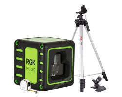 Комплект: лазерный уровень RGK ML-31G + штатив RGK F170, кронштейн RGK K-5, рулетка RGK RM3