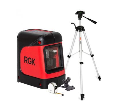 Комплект: лазерный уровень RGK ML-11 + штатив RGK F130, рулетка RGK RM3, кронштейн RGK K-5