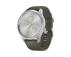 Часы Garmin Vivomove Style серебристый с травяным силиконовым ремешком