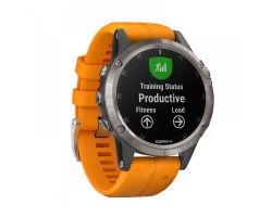 GPS-часы Garmin Fenix 5 PLUS Sapphire титановые с оранжевым ремешком
