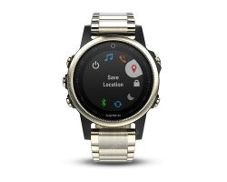 Часы с GPS Garmin Fenix 5S Sapphire золотистые с металлическим браслетом